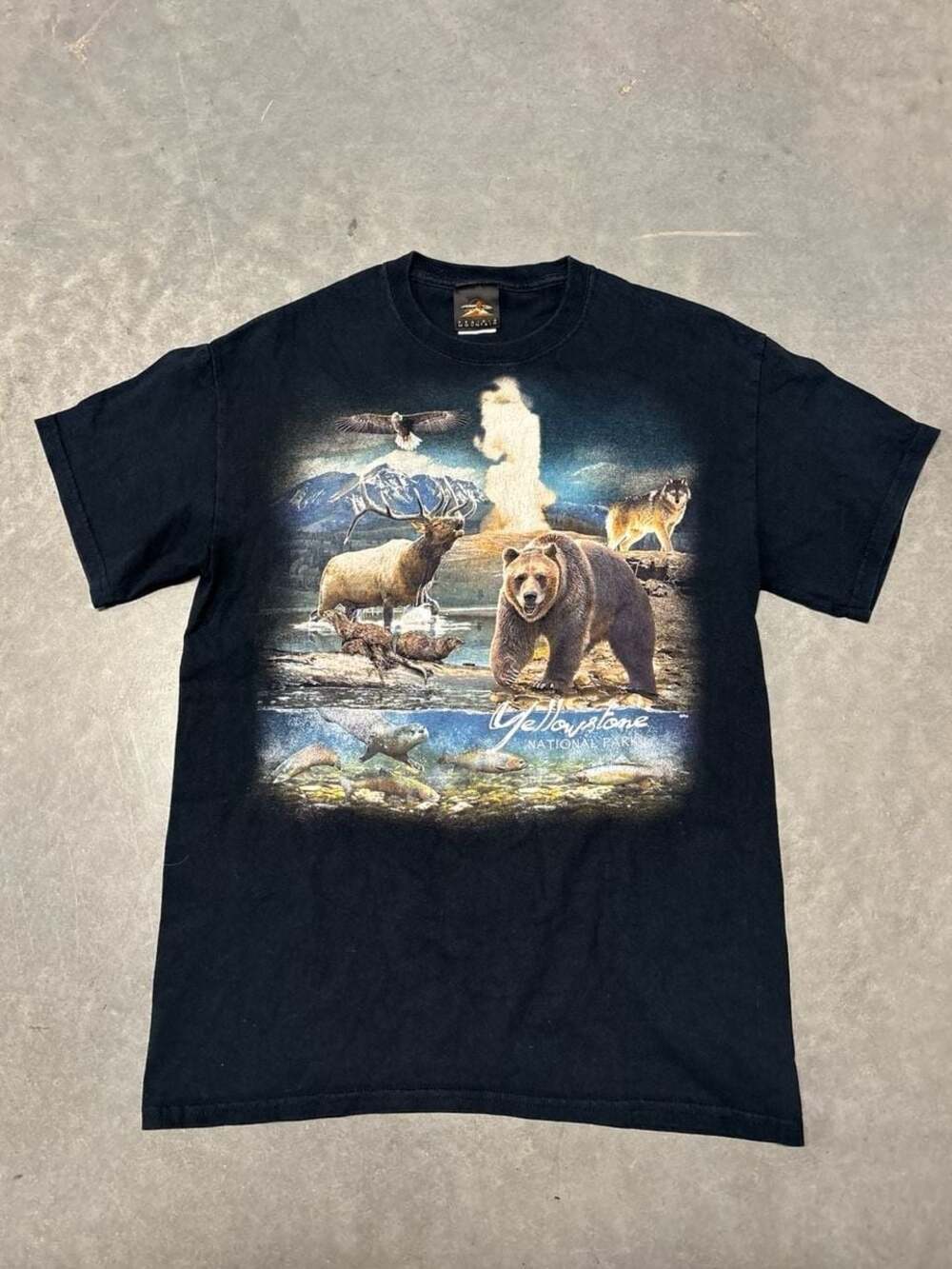 Prairie Mountain Yellowstone National Park Wildlife Collage T-Shirt
